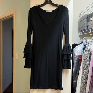 Redhaute Black Knit Mini Dress